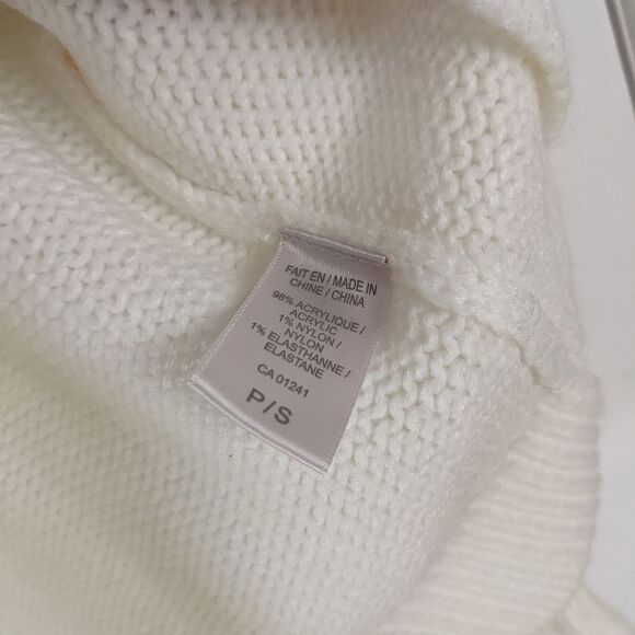 Twik beige button front knit cardigan floral embroidery size Small @B6 - Picture 4 of 10